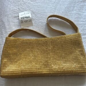 NWT Nordstrom Metallic Gold Woven Shoulder Bag